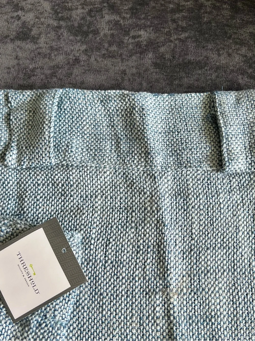 NWT Threshold Blue Textured Weave Light Filtering Curtains- 2 Panels 108”x54”